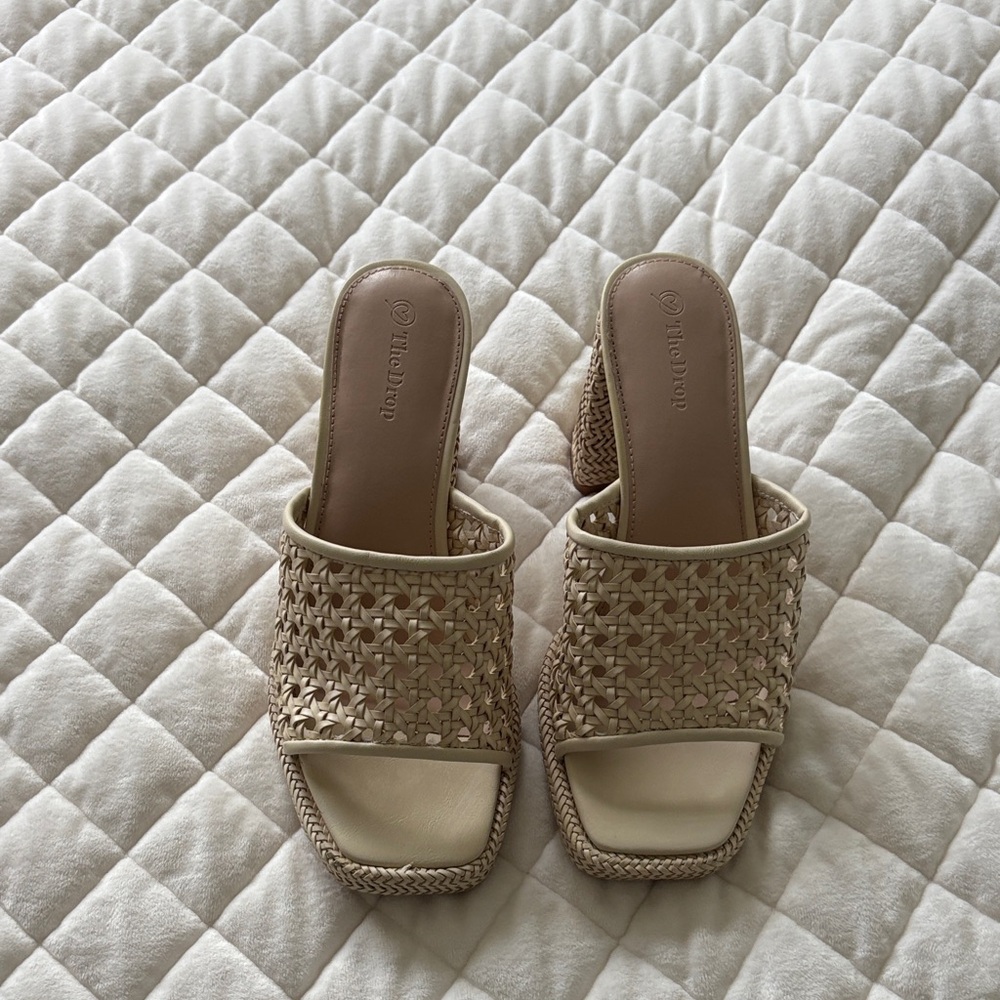 Chic Woven Mules in Cream by Unknown Brand